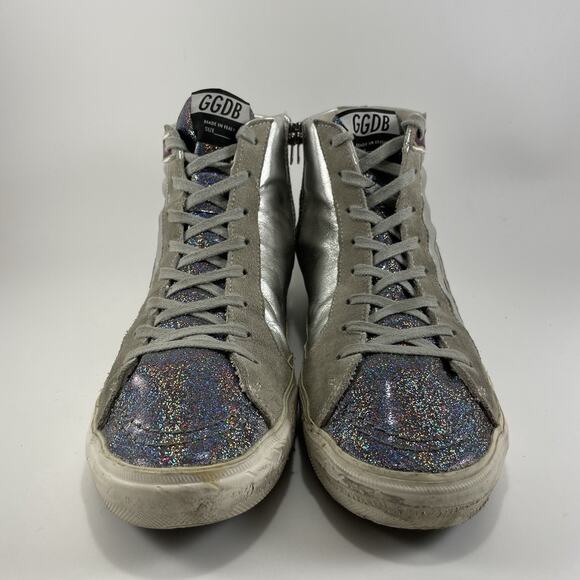 Golden Goose Silver and Purple Sneakers - Picture 11 of 14